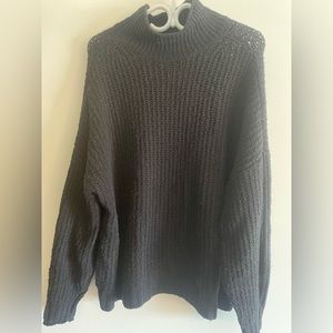 American Eagle Black Knit Turtleneck Sweater size L
